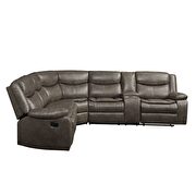 Taupe leather-aire match sectional motion sofa by Acme additional picture 2