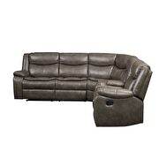 Taupe leather-aire match sectional motion sofa by Acme additional picture 3