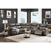 Taupe leather-aire match sectional motion sofa by Acme additional picture 7