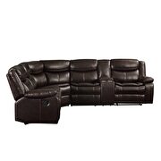 Espresso leather-aire match motion sectional sofa by Acme additional picture 3