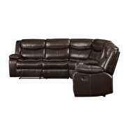 Espresso leather-aire match motion sectional sofa by Acme additional picture 4
