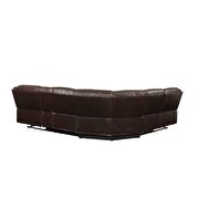 Espresso leather-aire match motion sectional sofa by Acme additional picture 5