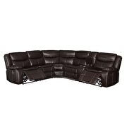 Espresso leather-aire match motion sectional sofa by Acme additional picture 6