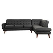 Black pu accent tufting 2-piece l-shape sectional sofa by Acme additional picture 3