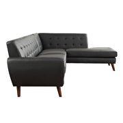 Black pu accent tufting 2-piece l-shape sectional sofa by Acme additional picture 4