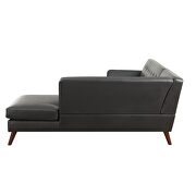 Black pu accent tufting 2-piece l-shape sectional sofa by Acme additional picture 5