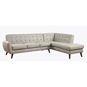 Gray pu accent tufting 2-piece l-shape sectional sofa by Acme additional picture 2