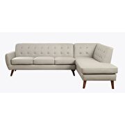 Gray pu accent tufting 2-piece l-shape sectional sofa by Acme additional picture 3