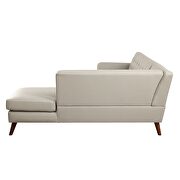 Gray pu accent tufting 2-piece l-shape sectional sofa by Acme additional picture 4