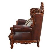Cherry top grain leather match & walnut loveseat by Acme additional picture 3