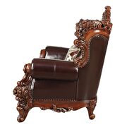 Espresso top grain leather match & walnut loveseat additional photo 3 of 5