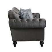 Dark gray velvet mid-century modern sofa by Acme additional picture 6