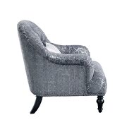 Dark gray velvet mid-century modern chair by Acme additional picture 3