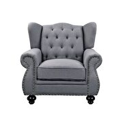Gray fabric chair by Acme additional picture 2