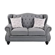 Gray fabric loveseat by Acme additional picture 2
