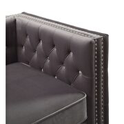 Dark gray velvet chair in glam style by Acme additional picture 5