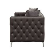 Dark gray velvet loveseat in glam style by Acme additional picture 3