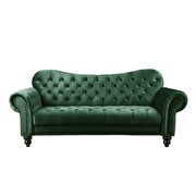 Green velvet sofa in glam style additional photo 3 of 5