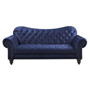 Navy velvet sofa in glam style additional photo 3 of 4