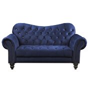 Navy velvet loveseat by Acme additional picture 2