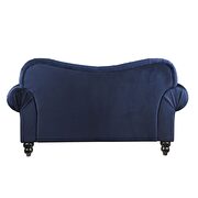 Navy velvet loveseat by Acme additional picture 3