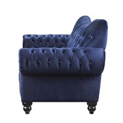 Navy velvet loveseat by Acme additional picture 4