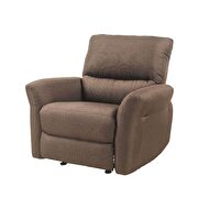 Chocolate linen recliner by Acme additional picture 2