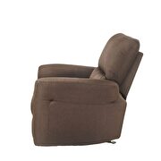 Chocolate linen recliner by Acme additional picture 4