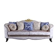 Cream fabric sofa in traditional style additional photo 3 of 8
