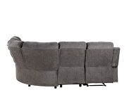 Gray chenille upholstery pad-over-chaise seating reclining sectional sofa by Acme additional picture 5
