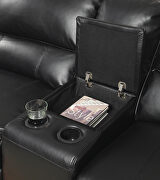 Black leather-aire upholstery power motion sectional sofa by Acme additional picture 2