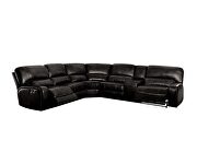 Black leather-aire upholstery power motion sectional sofa by Acme additional picture 4