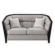 Beige fabric tufted detailing luxury loveseat additional photo 2 of 3