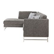 Gray linen sectional sofa by Acme additional picture 2