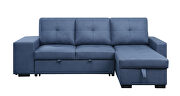 Blue fabric upholstery reversible sectional sofa w/sleeper by Acme additional picture 2