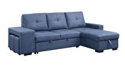 Blue fabric upholstery reversible sectional sofa w/sleeper by Acme additional picture 4