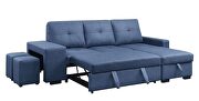 Blue fabric upholstery reversible sectional sofa w/sleeper by Acme additional picture 5