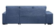 Blue fabric upholstery reversible sectional sofa w/sleeper by Acme additional picture 6