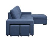 Blue fabric upholstery reversible sectional sofa w/sleeper by Acme additional picture 8