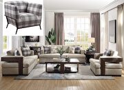 Fabric & walnut sofa in casual style by Acme additional picture 2