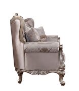 Champagne finish fabric exclusive design chair by Acme additional picture 2