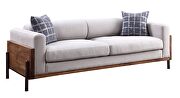 Gray fabric & walnut wood exclusive design sofa by Acme additional picture 2