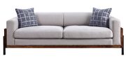 Gray fabric & walnut wood exclusive design sofa by Acme additional picture 3