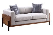 Gray fabric & walnut wood exclusive design sofa by Acme additional picture 6