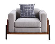 Gray fabric & walnut wood exclusive design sofa by Acme additional picture 10