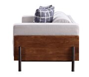 Gray fabric & walnut wood exclusive design loveseat by Acme additional picture 2