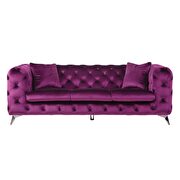 Purple fabric sofa additional photo 3 of 4
