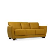 Mustard full leather sofa made in Italy by Acme additional picture 3