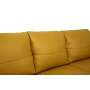 Mustard full leather sofa made in Italy additional photo 4 of 6