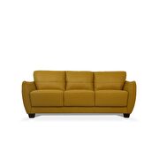 Mustard full leather sofa made in Italy additional photo 5 of 6